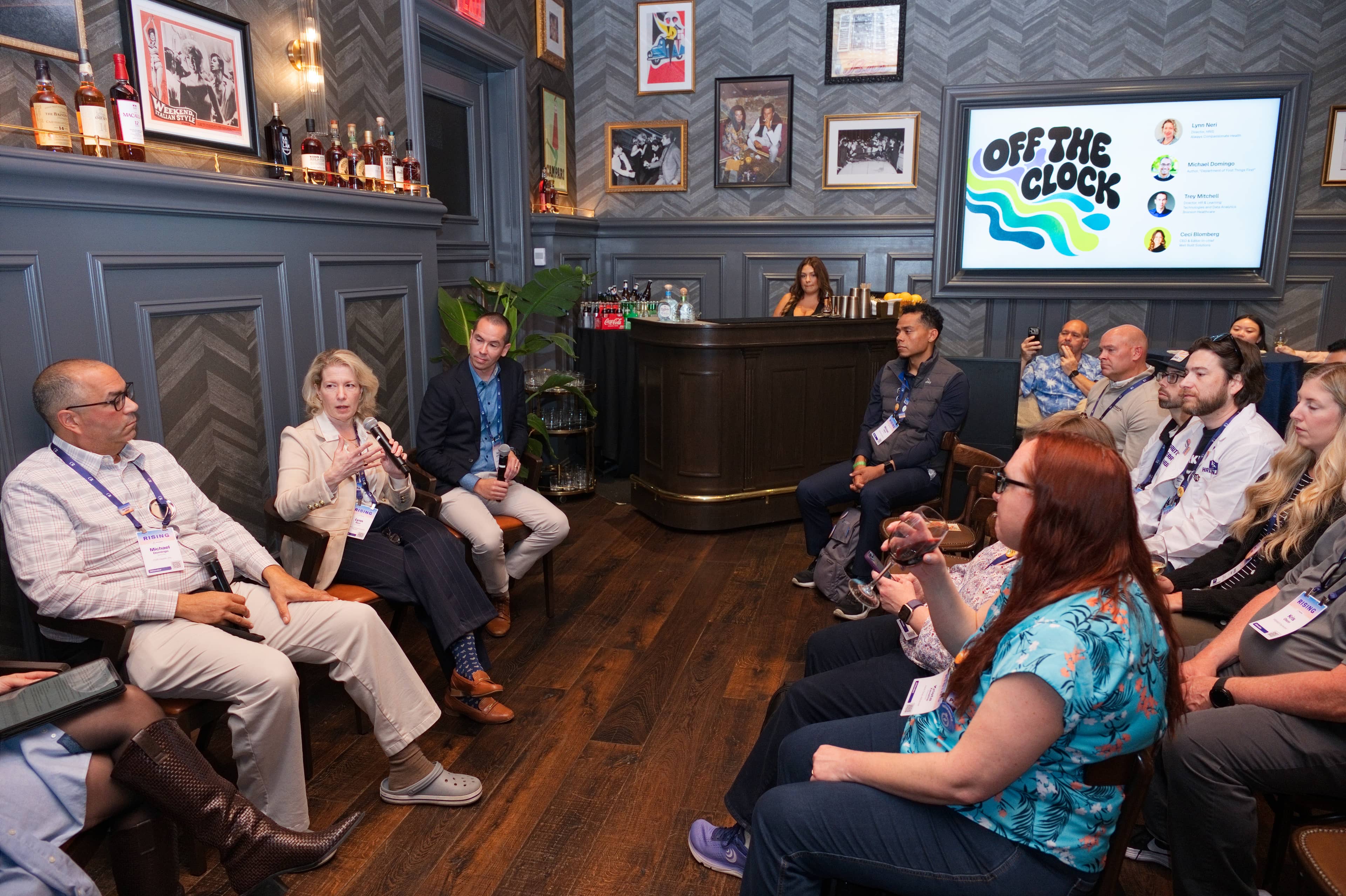 Panelists and audience during an Interlay discussion